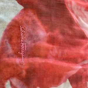 Red & white Salvatore Ferragamo shawl/ scarf